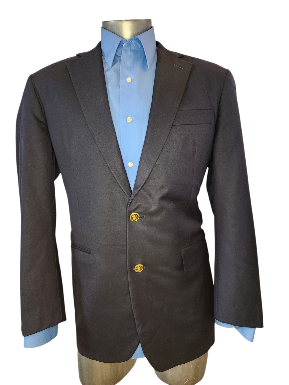 DESIGNER BROOKS BROTHERS GOLDEN FLEECE NAVY BLUE WOOL BLAZER MEN SIZE US 40 R